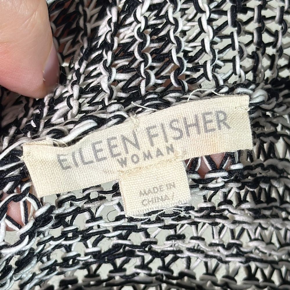 Eileen Fisher | Cap Sleeve Open-Front Cardigan Organic Linen Cotton Blend - Picture 6 of 6